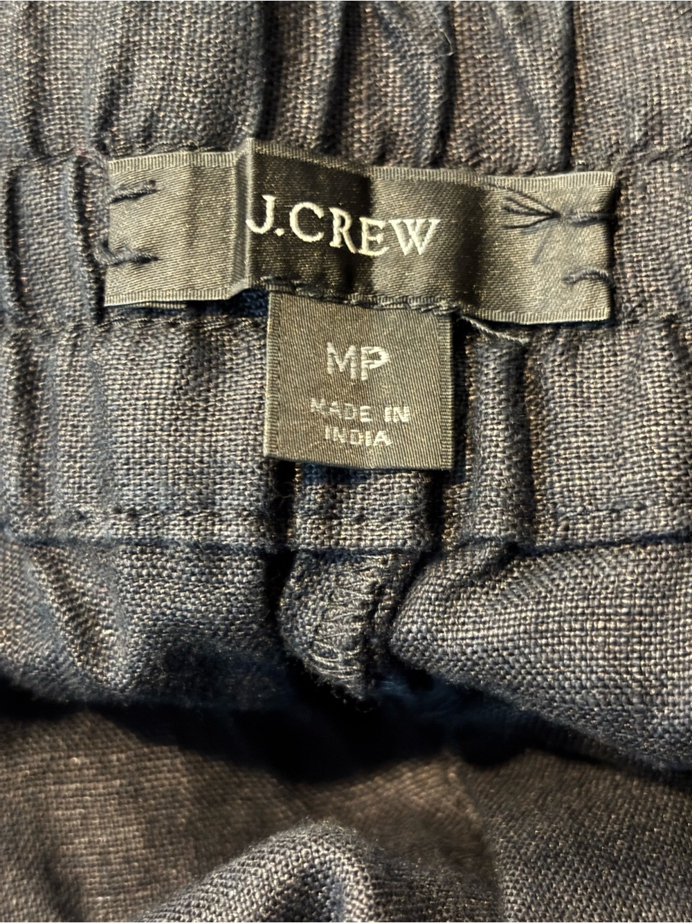 J. Crew Black Elastic Waist Linen Crop Pants M Petite - Picture 6 of 6